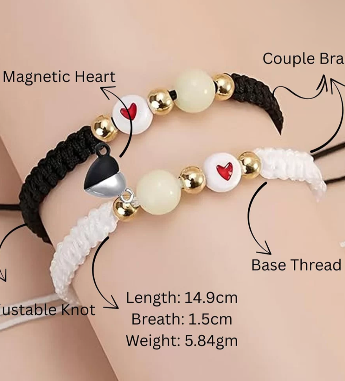 Soulmates magnetic matching bracelets