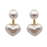 Pearl heart earrings