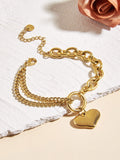 Chunky heart charm bracelet