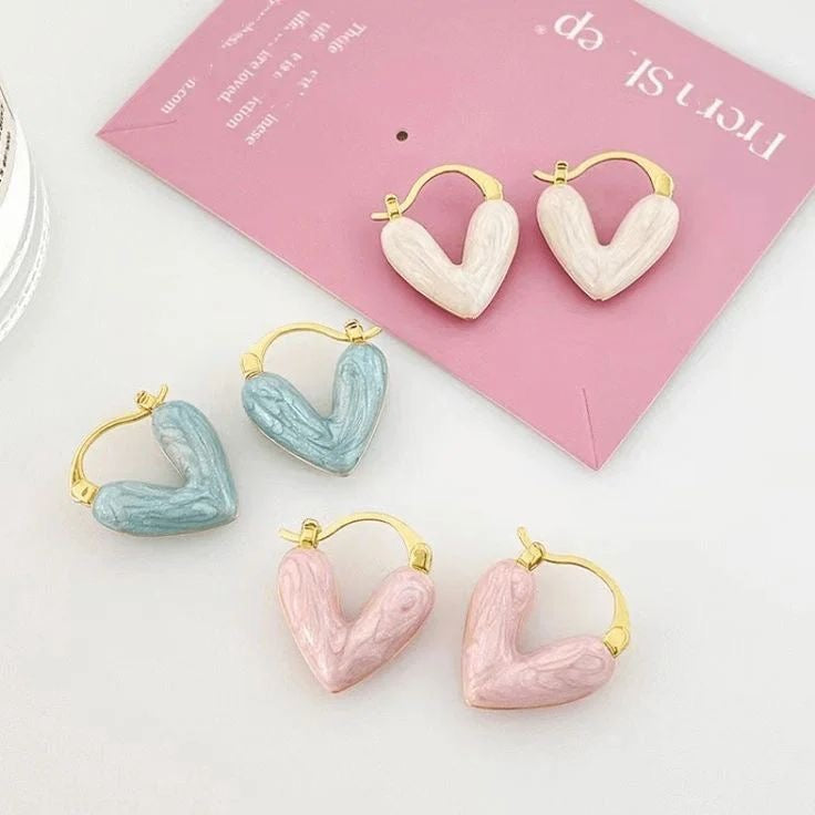 Heart candy earrings (random colour)