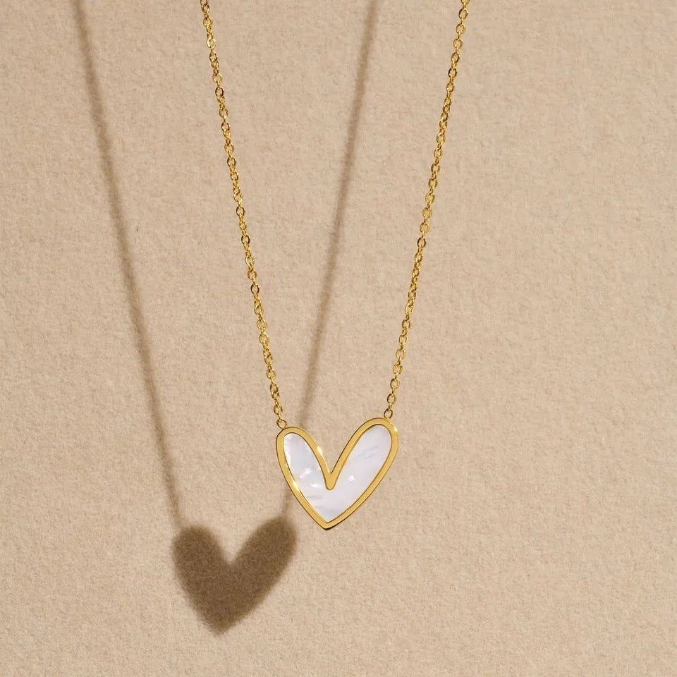 White heart necklace
