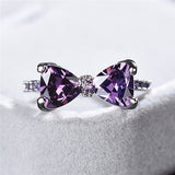 Aurora purple bow ring (adjustable)