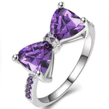 Aurora purple bow ring (adjustable)
