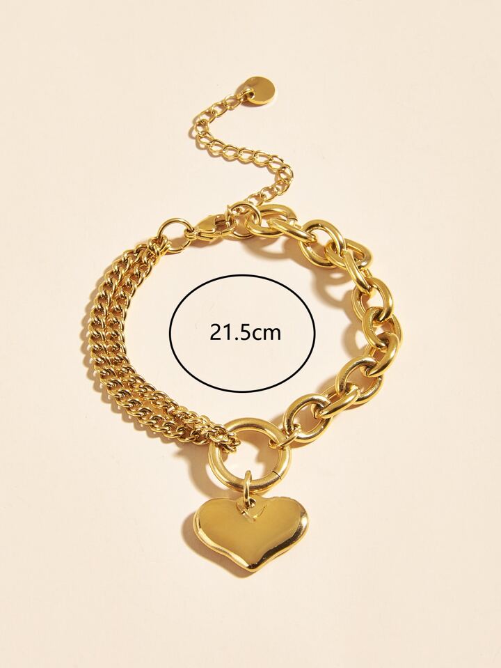 Chunky heart charm bracelet