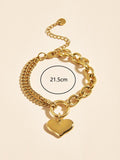 Chunky heart charm bracelet