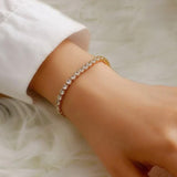 Golden adjustable tennis bracelet