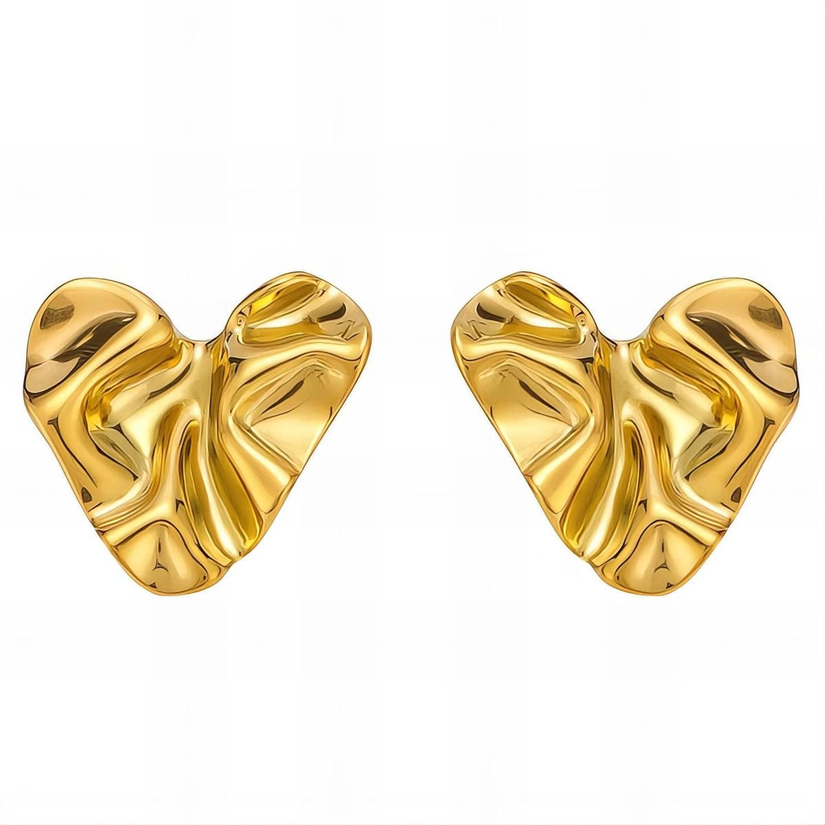 Crumpled heart earrings