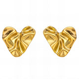 Crumpled heart earrings