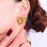 Crumpled heart earrings