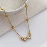 Rhinestone bow necklace