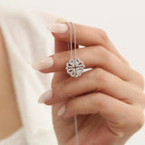 Silver Clover of love necklace