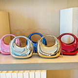Mini plain metallic purse