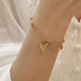 Minimal heart charm bracelet