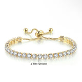 Golden adjustable tennis bracelet