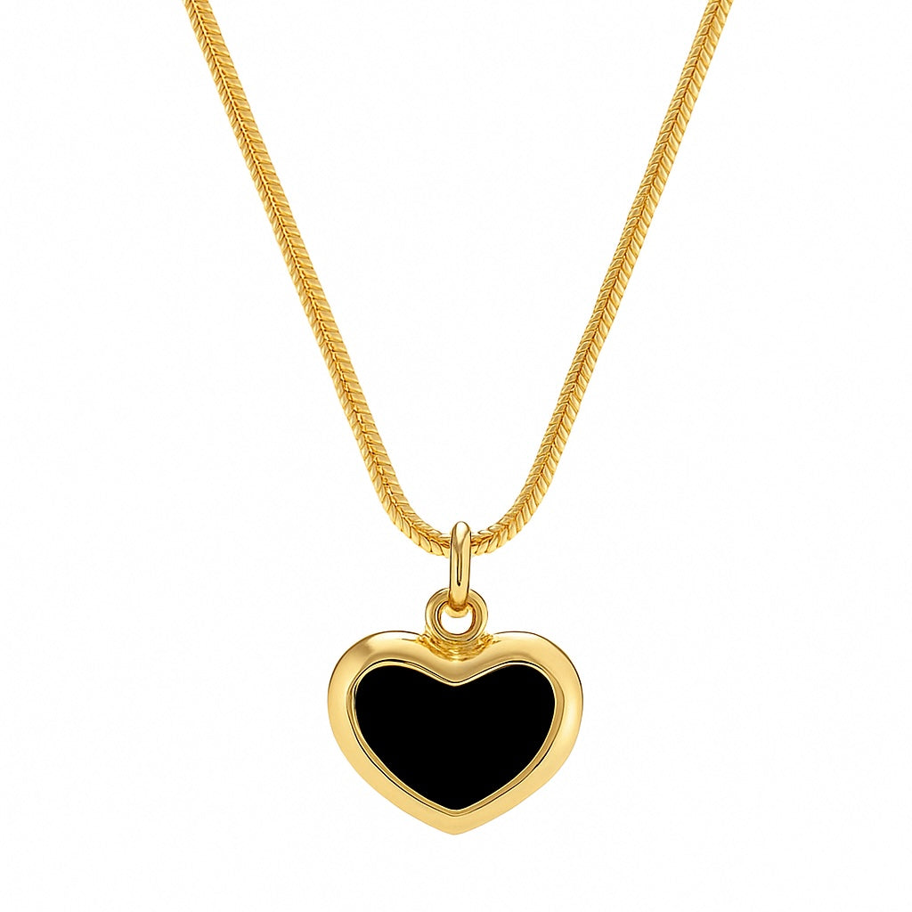 Minimal black heart necklace