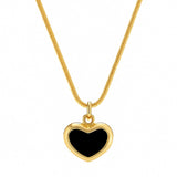 Minimal black heart necklace
