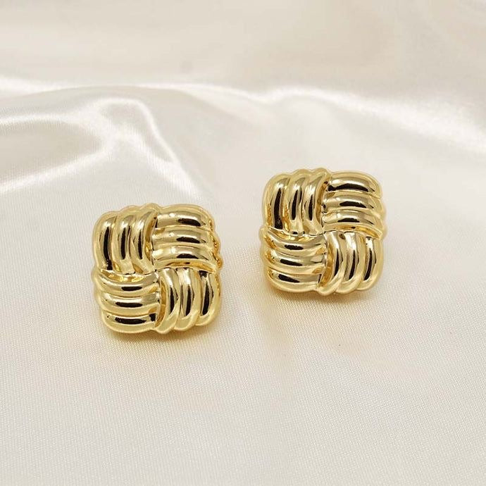 Luxe knot square earrings