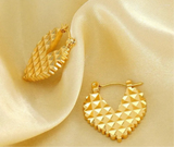 Power puff heart earrings