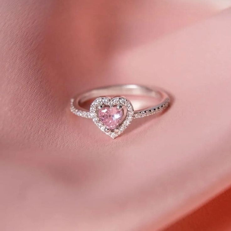 Sweetheart pink solitaire ring (adjustable)