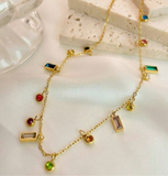 Colourful charm necklace