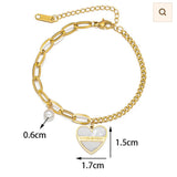 Heart love link charm bracelet