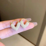 Pearl heart earrings