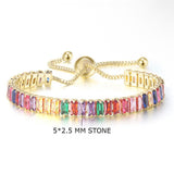Multi colour rainbow Adjustable Tennis Bracelet
