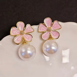 Blooming pearl earrings