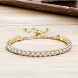 Golden adjustable tennis bracelet