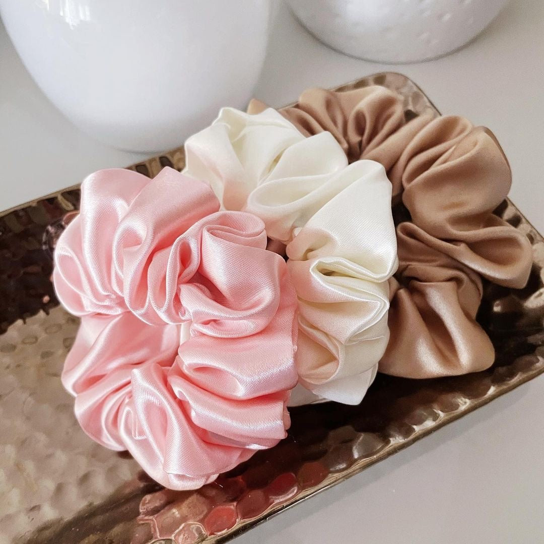 Premium satin scrunchie (random colour)