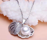 Silver pearl shell necklace