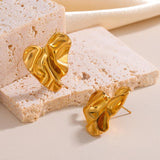 Crumpled heart earrings