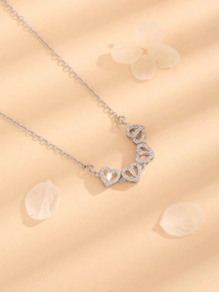 Silver Clover of love necklace