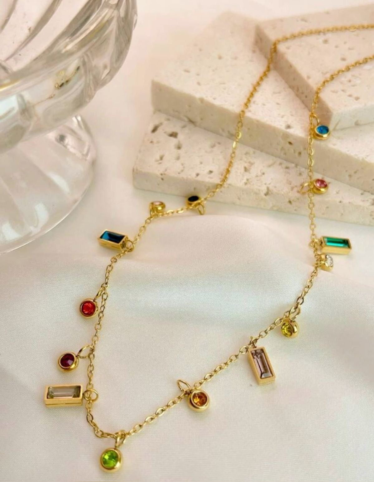 Colourful charm necklace