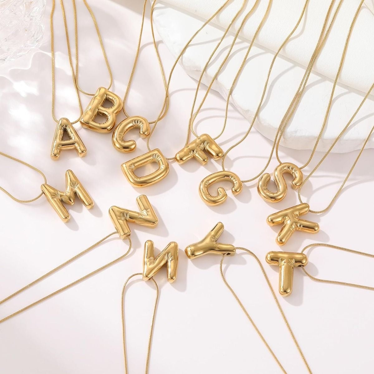 Alphabet bubbly bobble necklaces