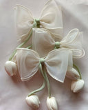 Tulip bow clip (random colour)