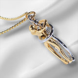 Golden & silver Hold me tight hug necklace