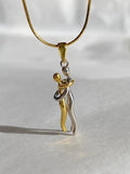 Golden & silver Hold me tight hug necklace