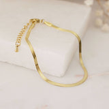 Golden Minimal snake chain anklet