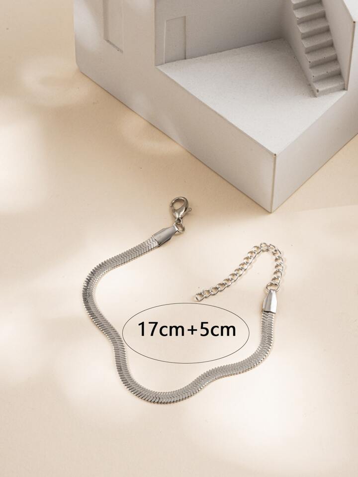 Silver Minimal snake chain anklet