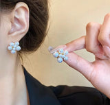 Pearls all over stud earring
