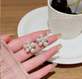 Pearls all over stud earring