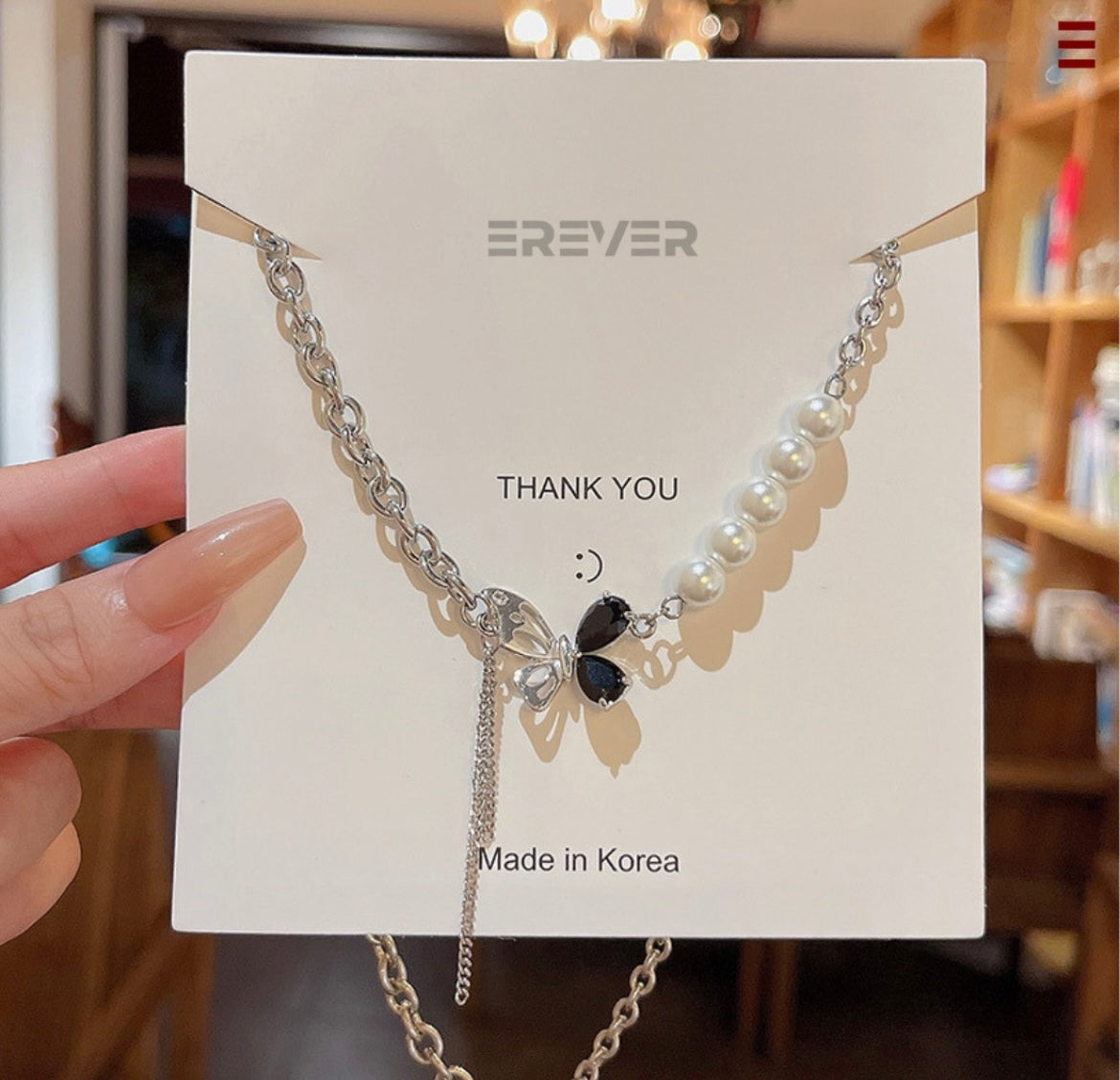 Butterfly silver necklace