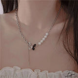Butterfly silver necklace