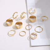 Dainty charm ring set (12 rings)