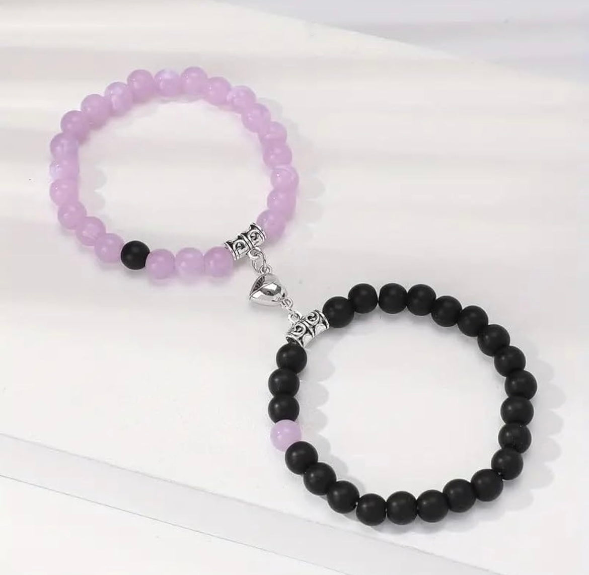 Purple & black couple bracelets