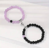 Purple & black couple bracelets