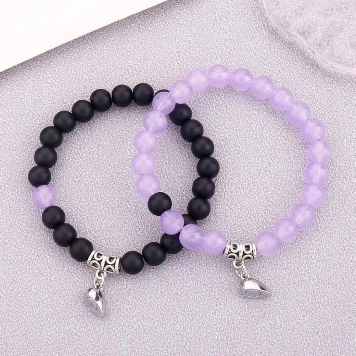 Purple & black couple bracelets