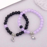 Purple & black couple bracelets
