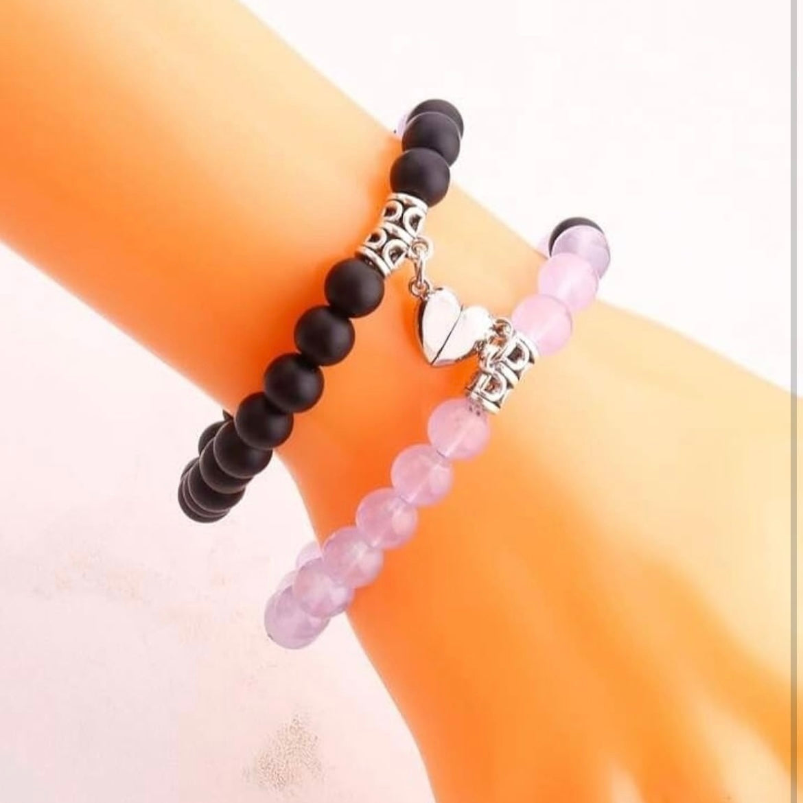 Purple & black couple bracelets